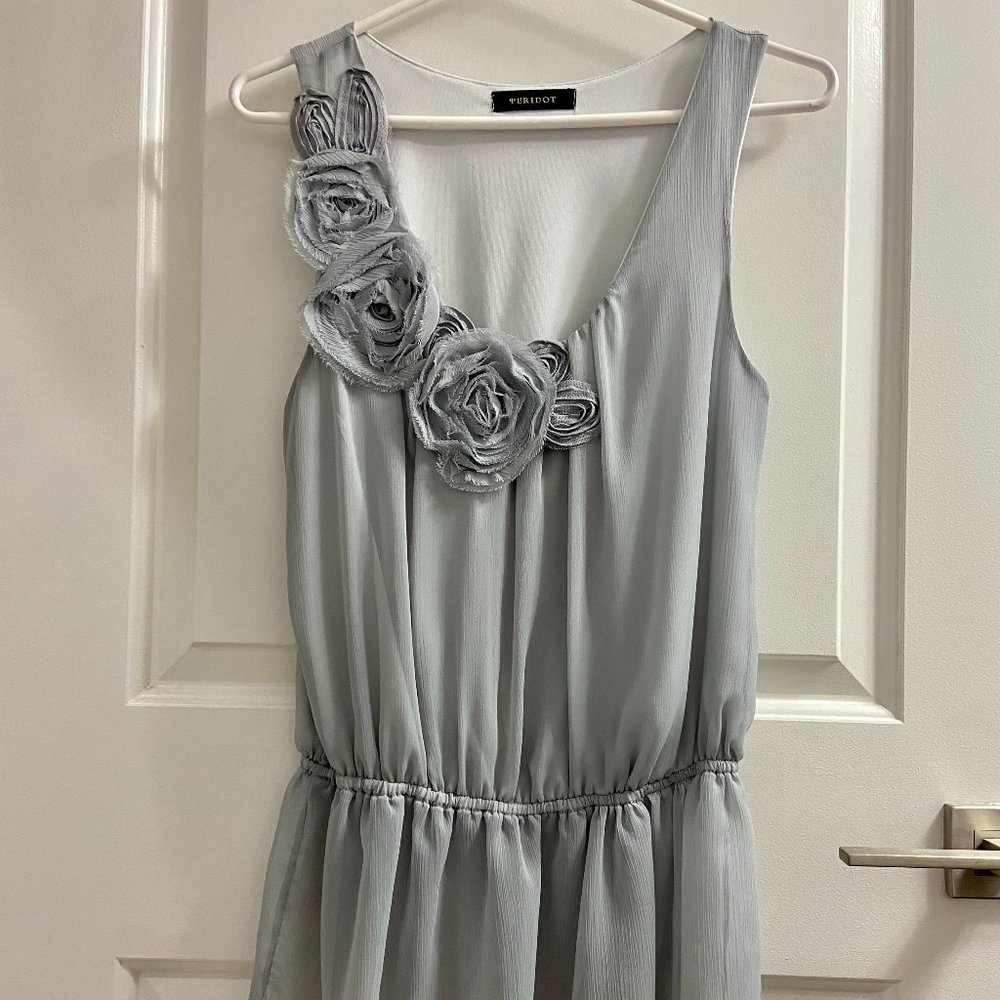 Grey Peplum Sleeveless Blouse Top